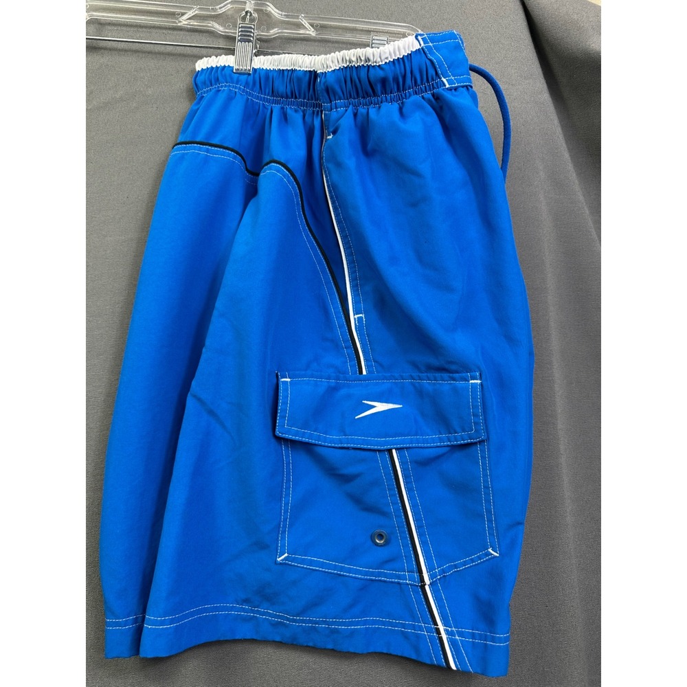 Speedo Men's Blue Swim Trunks Board Shorts Mesh Liner‎ Cargo Pocket Size Large